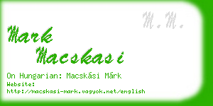mark macskasi business card