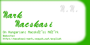 mark macskasi business card